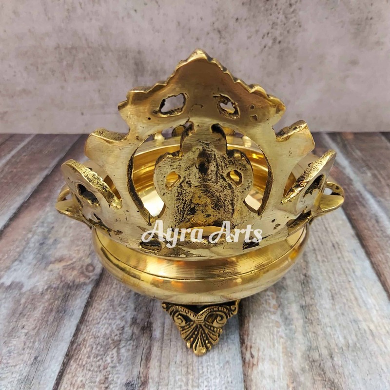 Brass Ganesh Urli - 6.8 inch Height | Decorative Display Piece