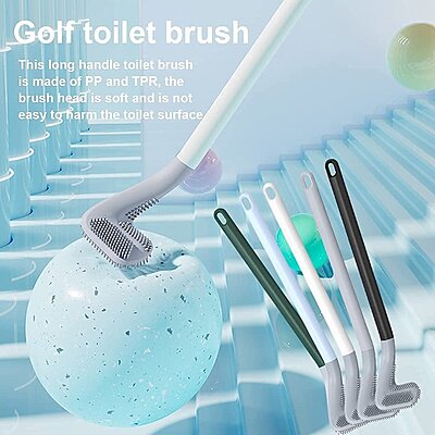 Golf Head Toilet Brush Cleaner Brush 360° Flexible Deep Cleaning Golf Head Toilet Brush Cleaner Brush 360° Flexible Deep Cleaning