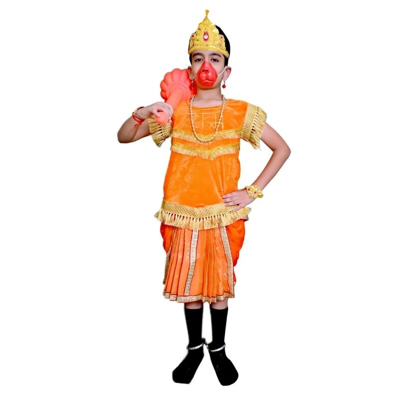 Lord Hanuman Fancy Dress Costume Orange