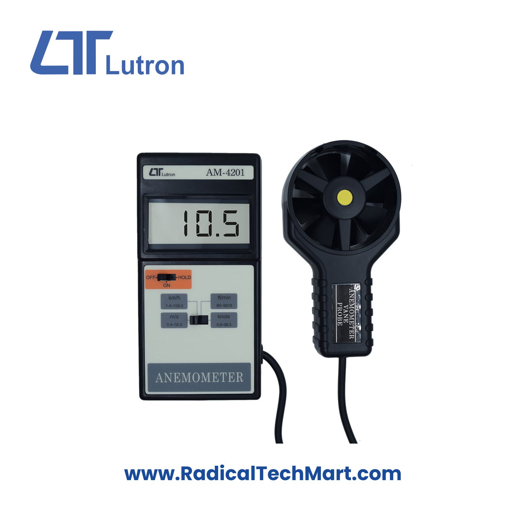 Lutron AM-4201 Digital Anemometer with LCD Display