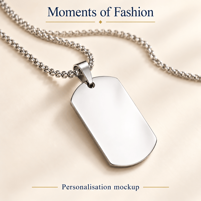 Personalised Silver-Plated Rectangular Pendant