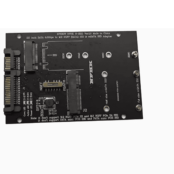 M.2 NGFF or mSATA SSD to SATA III Adapter – Convert M.2 to SATA | Easy Installation
