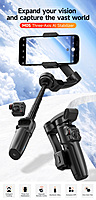 neQra M05-AI-PRO-3 Axis Gimbal Stabilizer for Smartphone AI Tracking Camera Fill Light Full Func. Remote 7 Shooting Modes Extension Rod and Tripod. Best for for YouTube Insta Travel Action Adventure