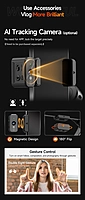 neQra M05-AI-PRO-3 Axis Gimbal Stabilizer for Smartphone AI Tracking Camera Fill Light Full Func. Remote 7 Shooting Modes Extension Rod and Tripod. Best for for YouTube Insta Travel Action Adventure
