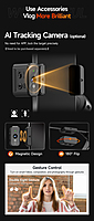 neQra M05-AI-PRO-3 Axis Gimbal Stabilizer for Smartphone AI Tracking Camera Fill Light Full Func. Remote 7 Shooting Modes Extension Rod and Tripod. Best for for YouTube Insta Travel Action Adventure