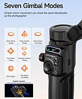 neQra M05-AI-PRO-3 Axis Gimbal Stabilizer for Smartphone AI Tracking Camera Fill Light Full Func. Remote 7 Shooting Modes Extension Rod and Tripod. Best for for YouTube Insta Travel Action Adventure