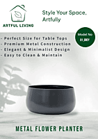 Smoky Grey Decorative Metal Pot