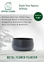 Smoky Grey Decorative Metal Pot