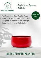 Cherry Red Modern Metal Planter