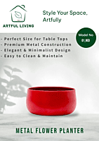 Cherry Red Modern Metal Planter