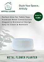 Pearl White Decorative Metal Planter