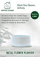 Pearl White Decorative Metal Planter