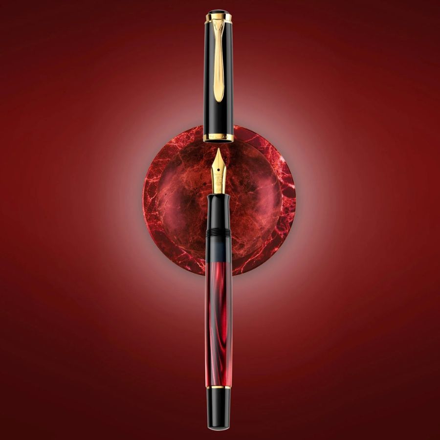 Pelikan Special Edition Classic M 200 Fountain Pen, Red Marbled in Gift Box
