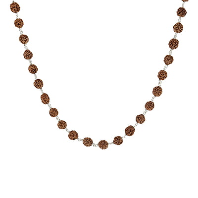 925 Sterling Silver Lord Murugan Vel Pendant Rudraksha Silver Mala