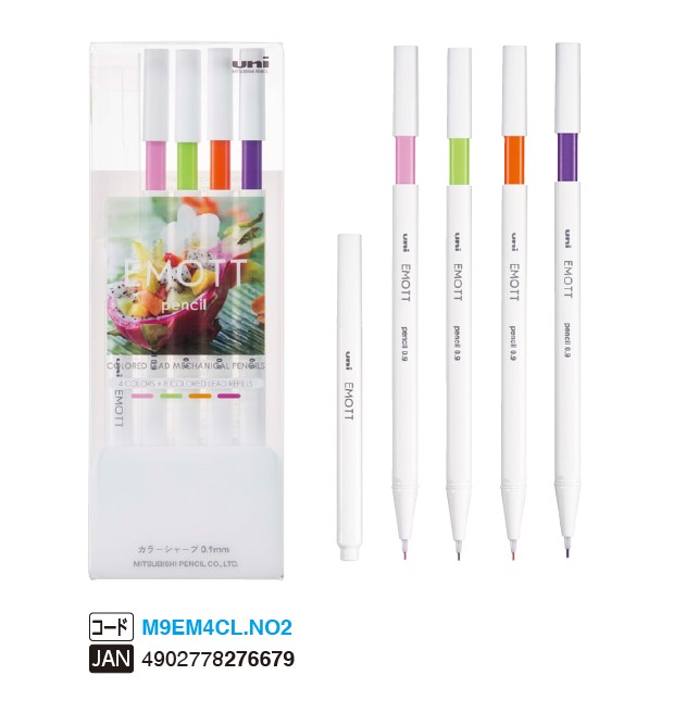 Uni-ball Emott Pencil 0.9 4 Colors No.2 Tropical Colors