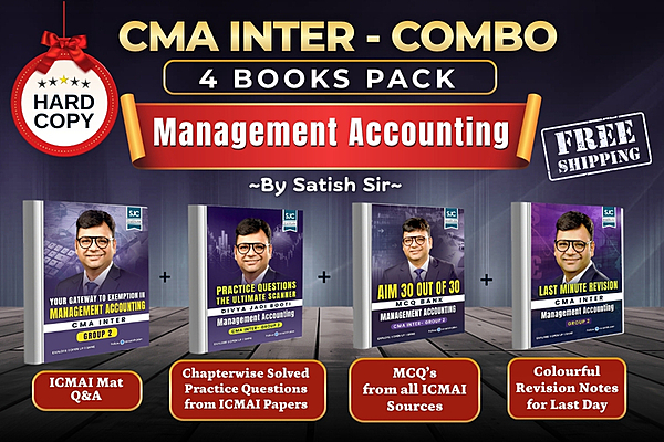 CMA Inter Management Accounting (MA) Combo Book Set (Question Bank, MCQ, DJB, Summary Notes) by CA Satish Jalan