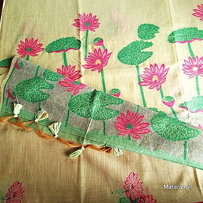 Pastel Green Premium Munga Cotton Saree