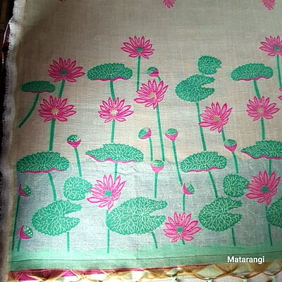 Pastel Green Premium Munga Cotton Saree