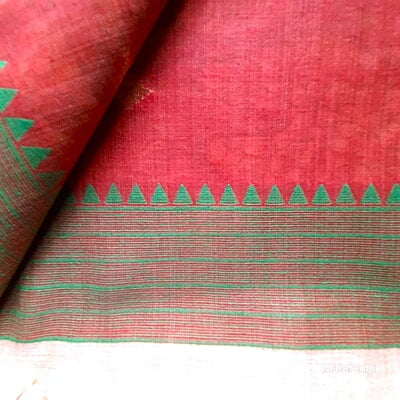 Pastel Peach Premium Munga Cotton Saree