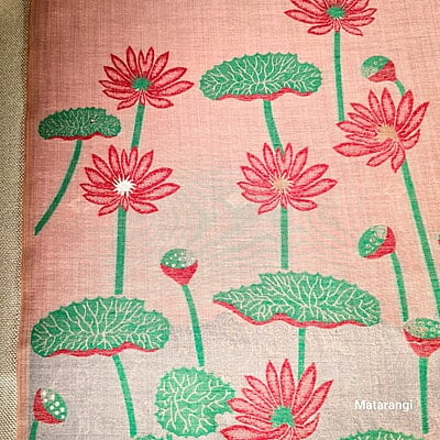 Pastel Peach Premium Munga Cotton Saree