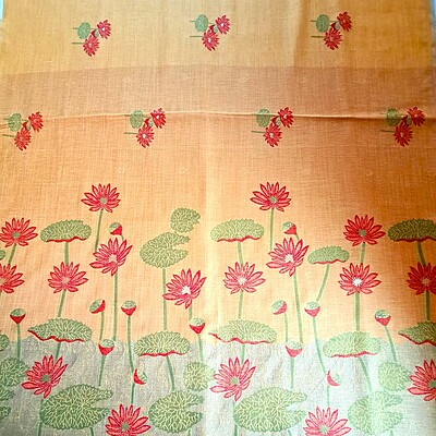 Mustard Premium Munga Cotton Saree