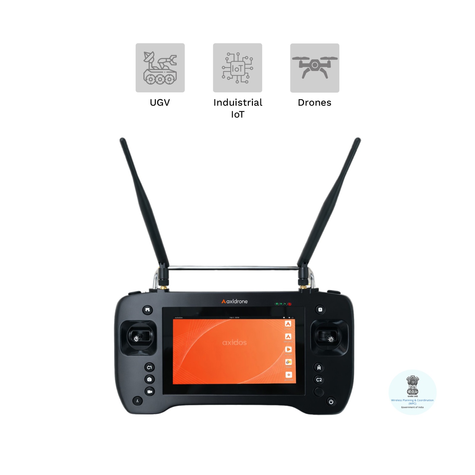 Axl OneView Made in India drone ground station display screen