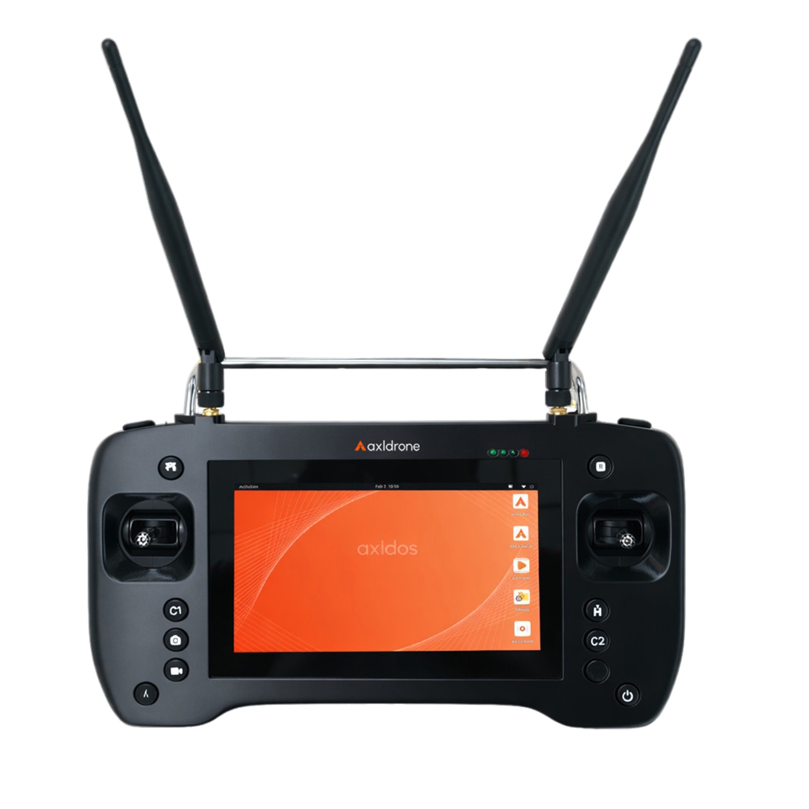 Front view of Axl OneView UAV ground control station monitor