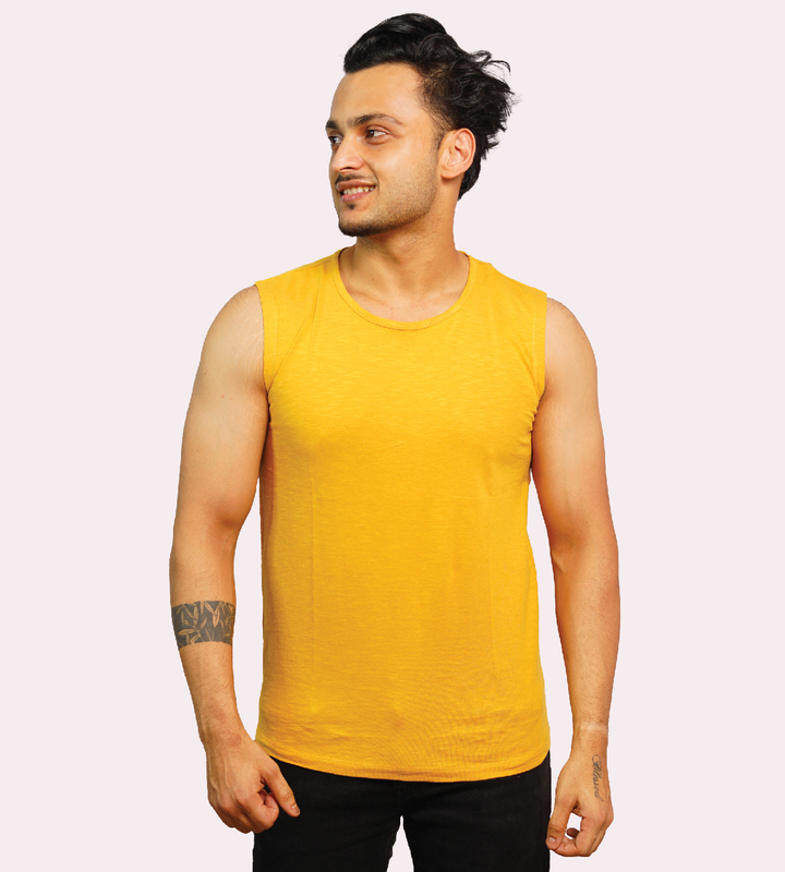 LOOSE VEST VINTAGE T-SHIRT MUSTARD YELLOW LOOSE VEST VINTAGE T-SHIRT MUSTARD YELLOW