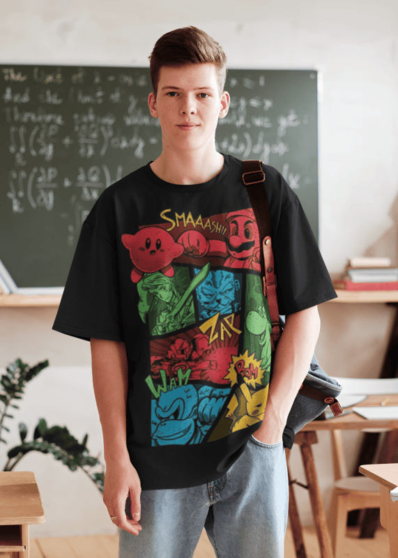 Black Mario fight Oversized t-shirt