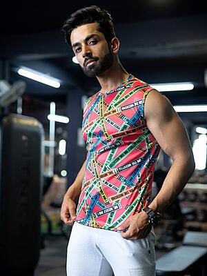 Men's Gym Tanktop Sleeveless Sports Vest Red