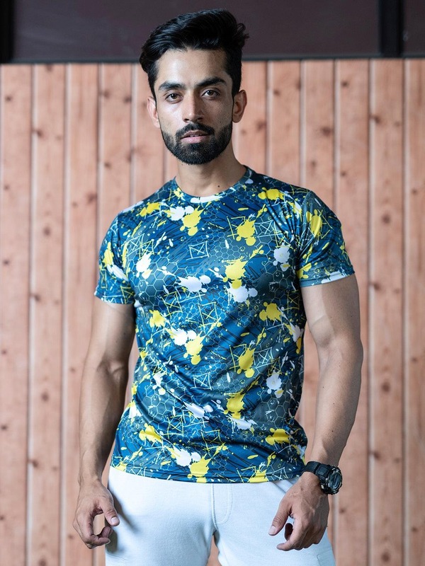 Multi Colour Men's Gym Active wear t-shirt
