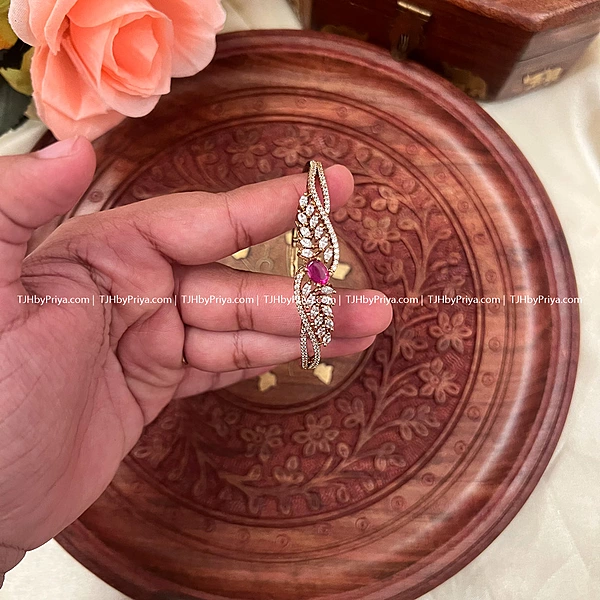 Victorian Bangles Red Stone Size Single Size Fit Upto 2.6 (SKU- 179)