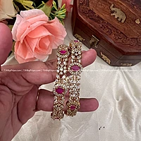 Victorian Bangles Red Stone Sizes 2.4, 2.6, 2.8 (SKU- 183)