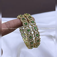 Victorian Stones Bangles Sizes-Green-2.8