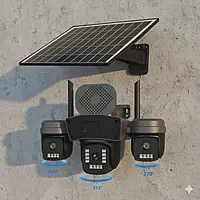 Solar 4G 3 View PTZ Security Camera 4MP Triple Lens – SIM Supported Wireless Outdoor CCTV with Night Vision, Two-Way Audio, Human Detection, Cloud Storage Solar 4G 3 View PTZ Security Camera 4MP Triple Lens – SIM Supported Wireless Outdoor CCTV with Night Vision, Two-Way Audio, Human Detection, Cloud Storage