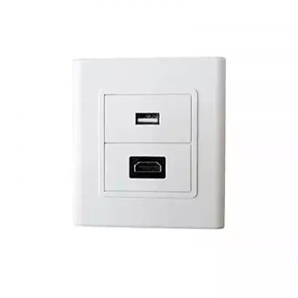 Face Plate, Single/Dual Port Wall Mount Network Socket for RJ45 Ethernet, LAN, and Data Cabling