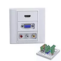 Face Plate, Single/Dual Port Wall Mount Network Socket for RJ45 Ethernet, LAN, and Data Cabling