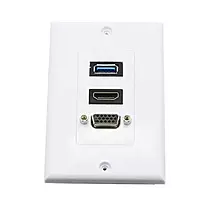 Face Plate, Single/Dual Port Wall Mount Network Socket for RJ45 Ethernet, LAN, and Data Cabling