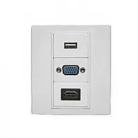 Face Plate, Single/Dual Port Wall Mount Network Socket for RJ45 Ethernet, LAN, and Data Cabling