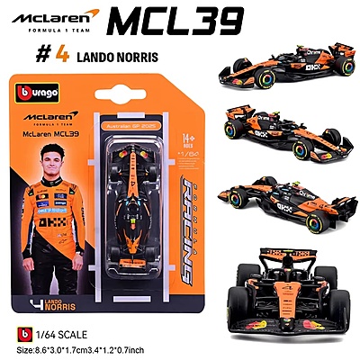 McLaren MCL39 No.4 Lando Norris | F1 | 1:64 | Bburago 