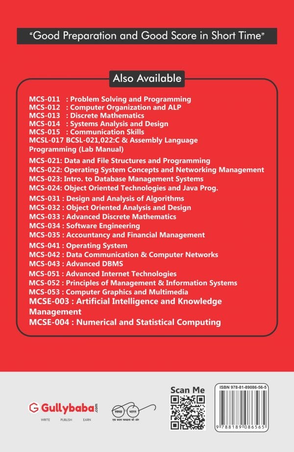IGNOU MCS-21 - Data and File Structures, Latest Help Book Edition