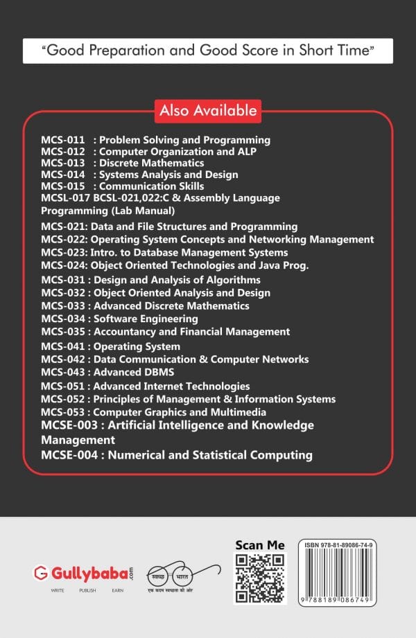 IGNOU MCS-24 - Object Oriented Technologies and Java Programming, Latest Help Book Edition