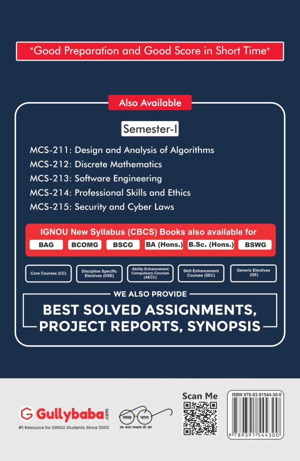 IGNOU MCS-212 - Discrete Mathematics, Latest Help Book Edition