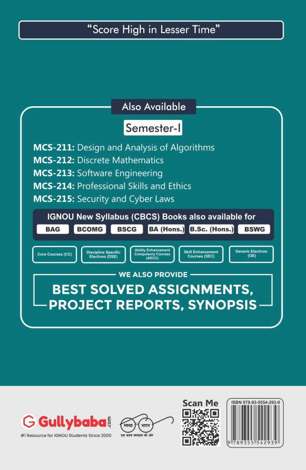 IGNOU MCS-213 - Software Engineering, Latest Help Book Edition