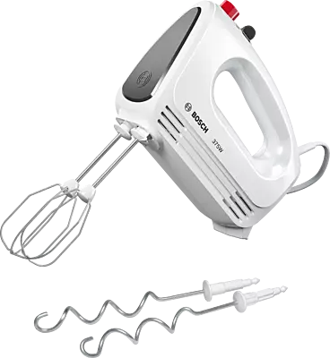 BOSCH Hand mixer CleverMixx 375 W White| Model MFQ22100IN|Lightweight, Silent Operation with Beaters & Dough Hooks
