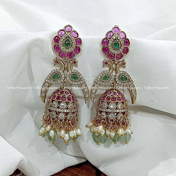 Victorian Peacock Earrings (TJH 416)