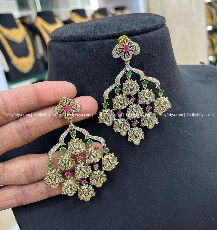 Modern Party Wear Chandelier Earrings Multi (SKU- 206)