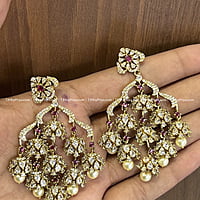 Premium Chandlier Earrings Long-Pink