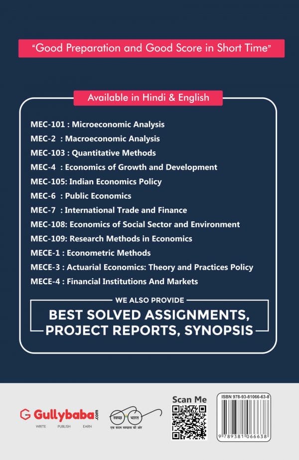 IGNOU MEC-105 - Indian Economic Policy, Latest Help Book Edition IGNOU MEC-105 - Indian Economic Policy, Latest Help Book Edition