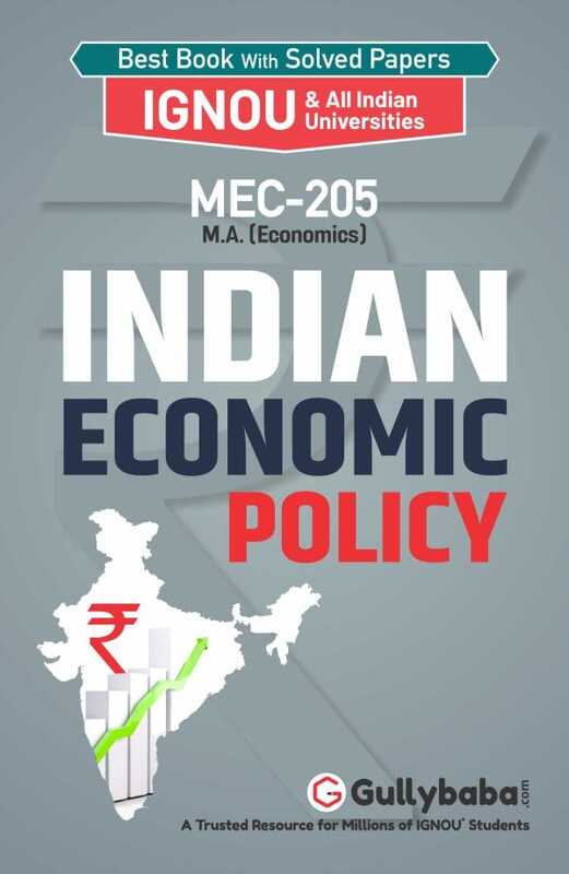 IGNOU MEC-205 - Indian Economic Policy, Latest Help Book Edition